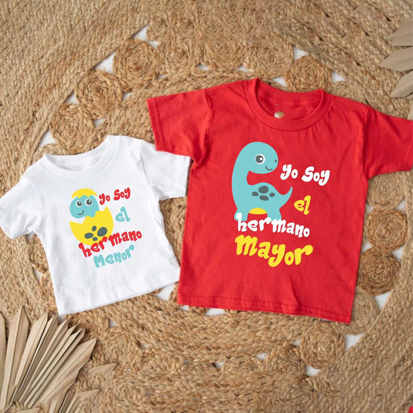 Camisetas para hermanos Dinosaurios