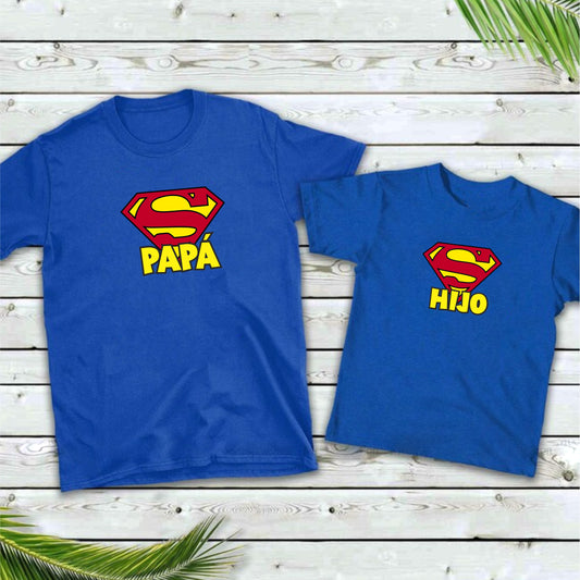 Camisetas papá e hijo  Papá superman