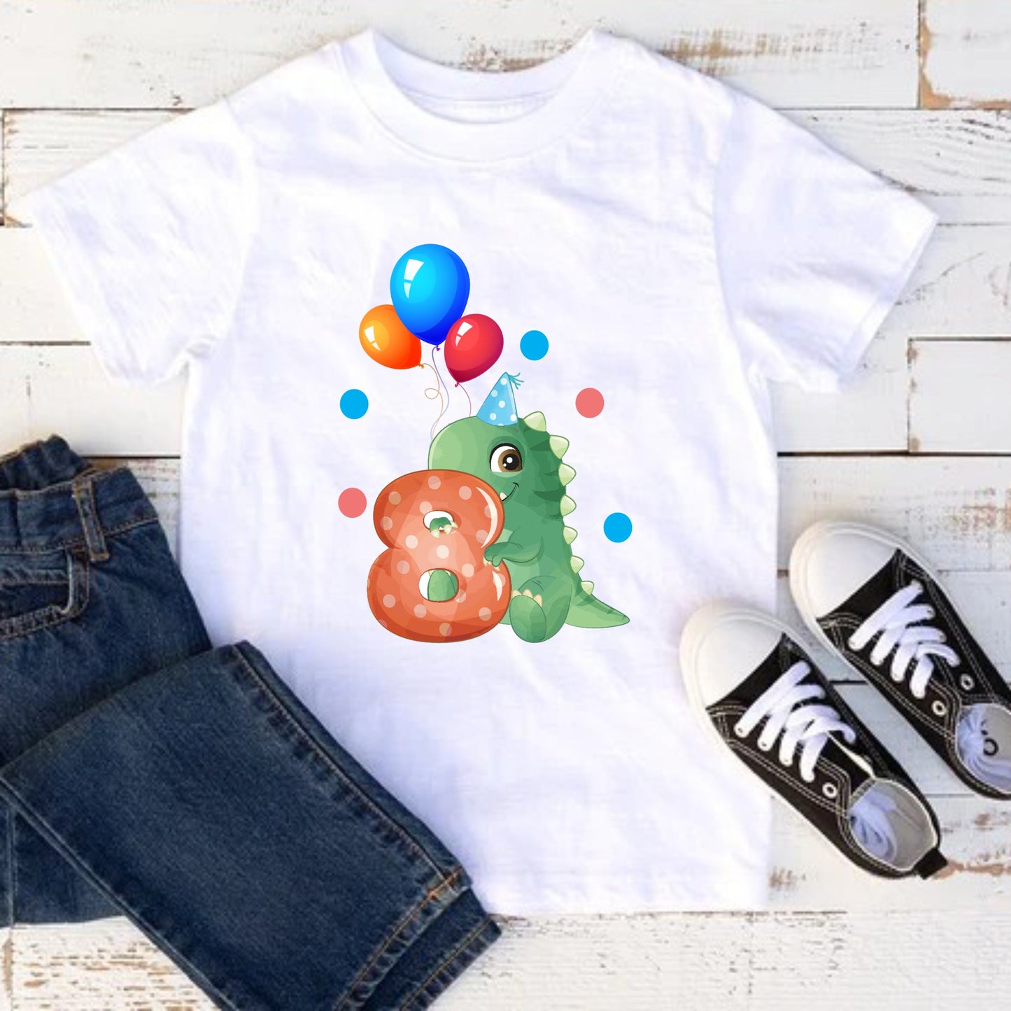 Camiseta para  niño cumpleaños Dinosaurios