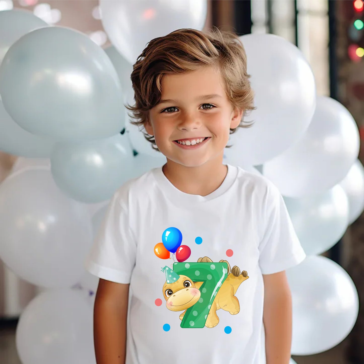 Camiseta para  niño cumpleaños Dinosaurios