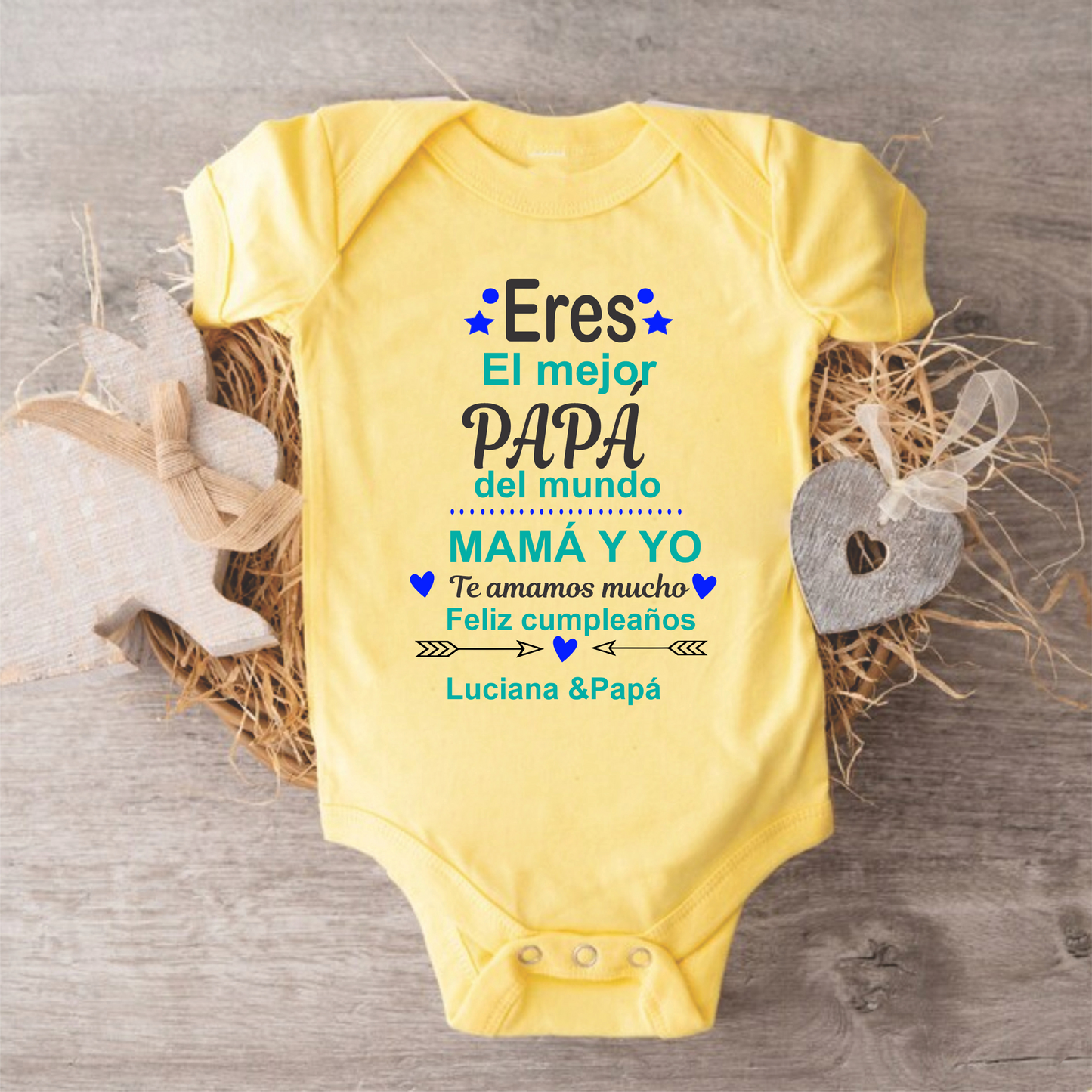 Body Mameluco Feliz cumpleaños papá personalizado