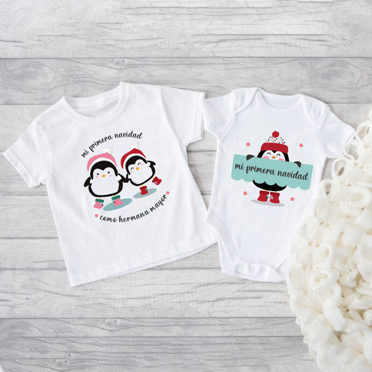 Camisetas para hermanos navideñas