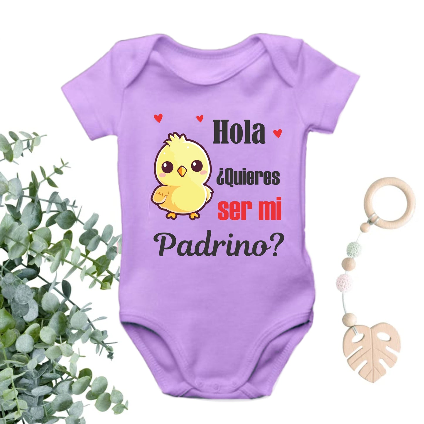 Body Mameluco bebe niña quieres ser mi padrino