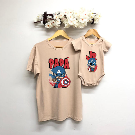 Camisetas papá e hijo capitán américa