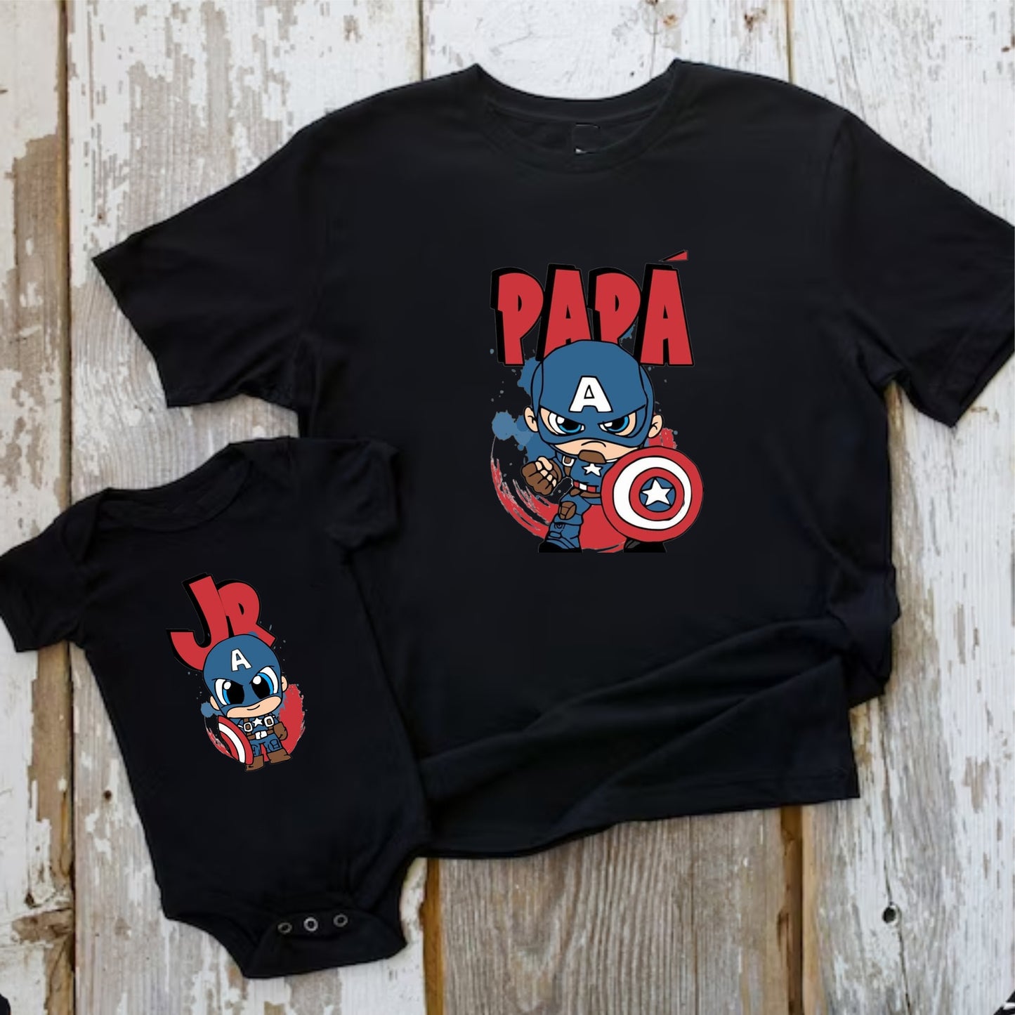 Camisetas papá e hijo capitán américa