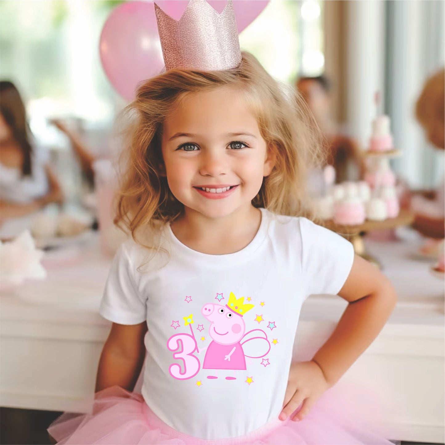 Camiseta para  niña cumpleaños Pepa pig