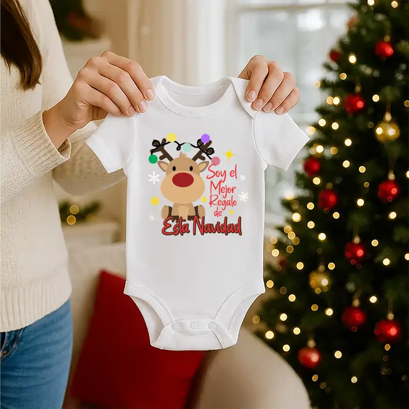Body Navideño, 100% Algodón, ideal para piel de bebés