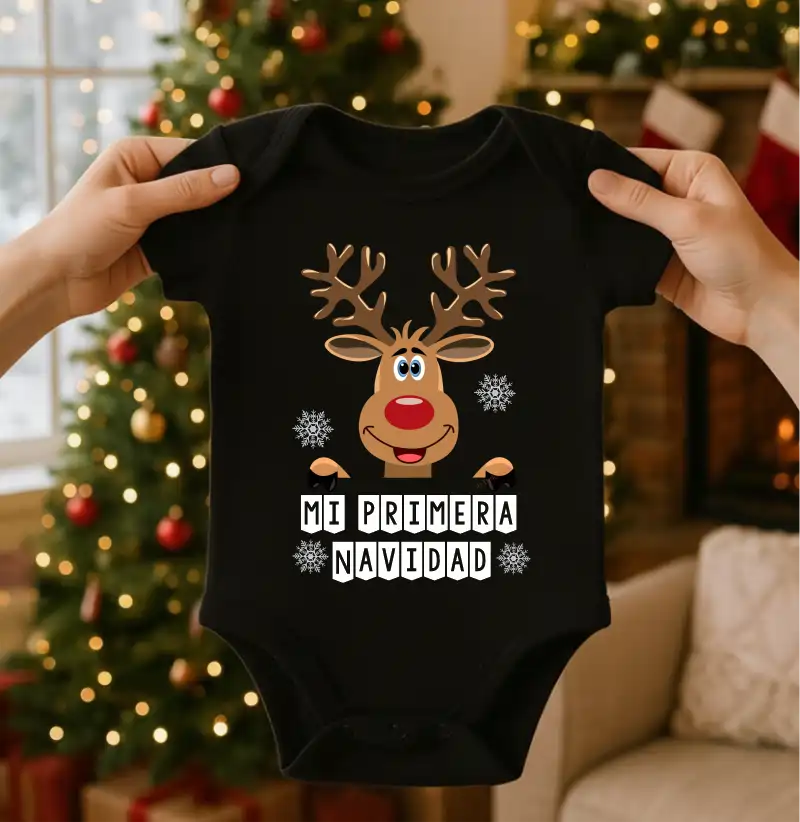 Body Navideño, 100% Algodón, ideal para piel de bebés