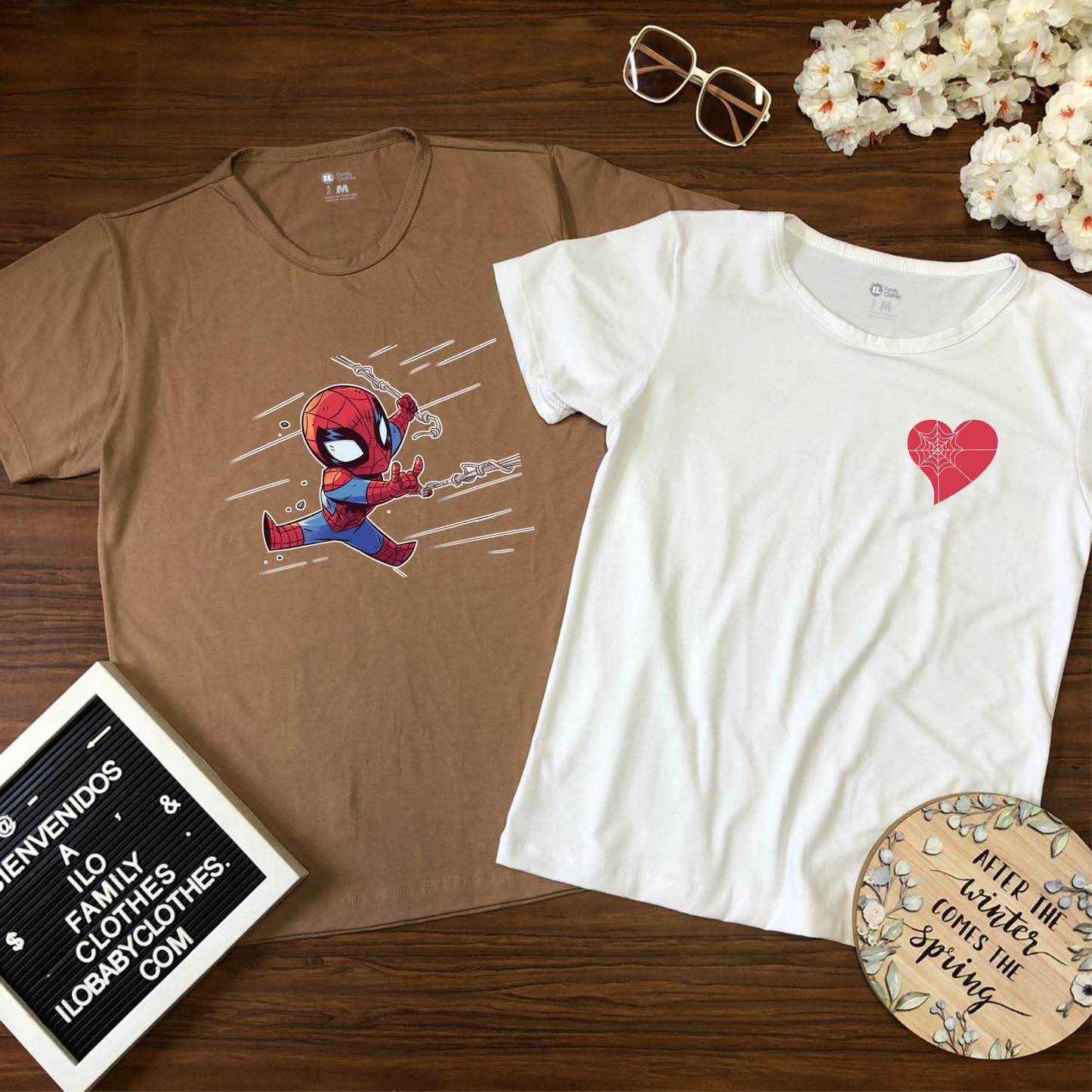 Camiseta para parejas spiderman