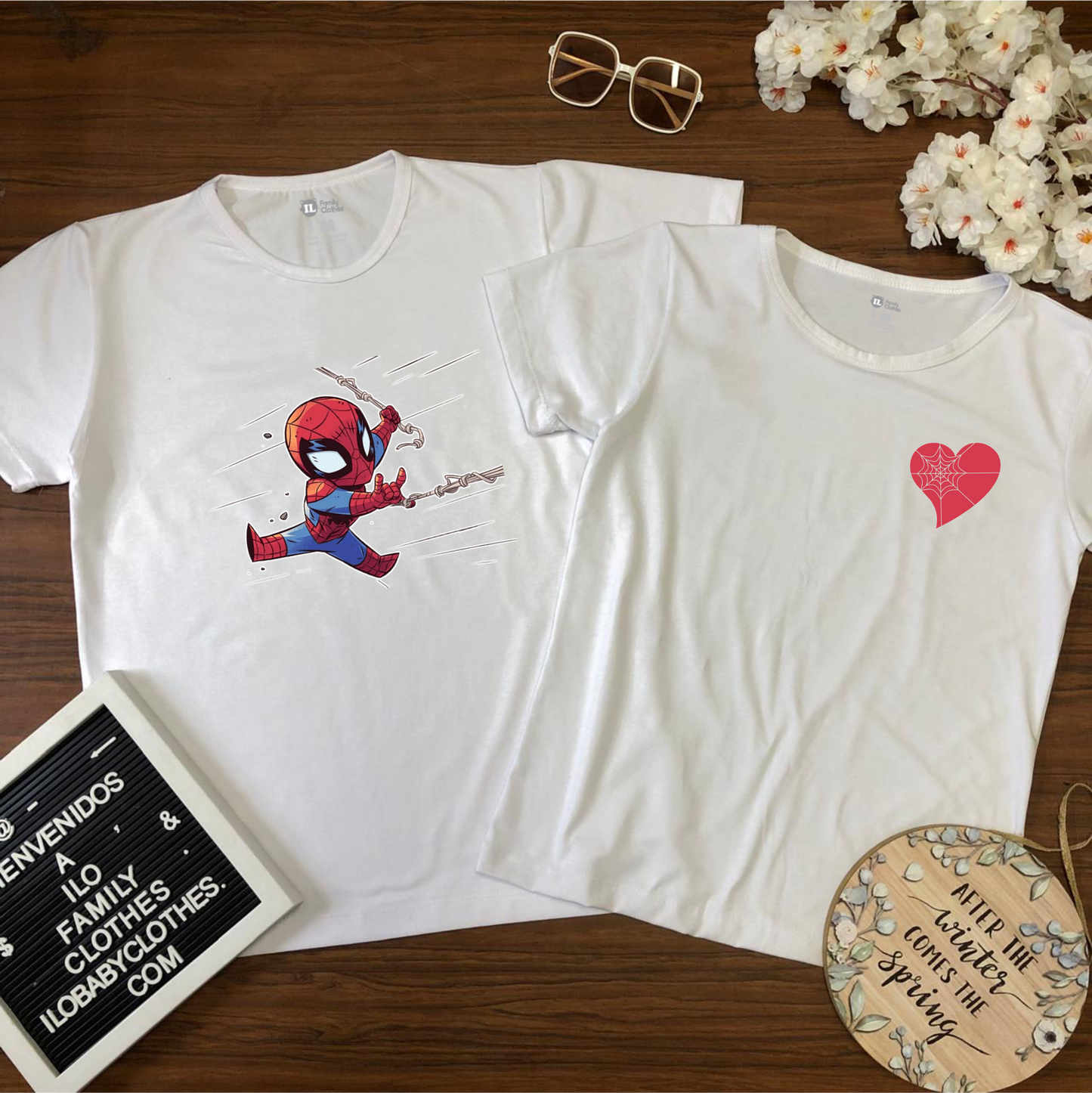 Camiseta para parejas spiderman