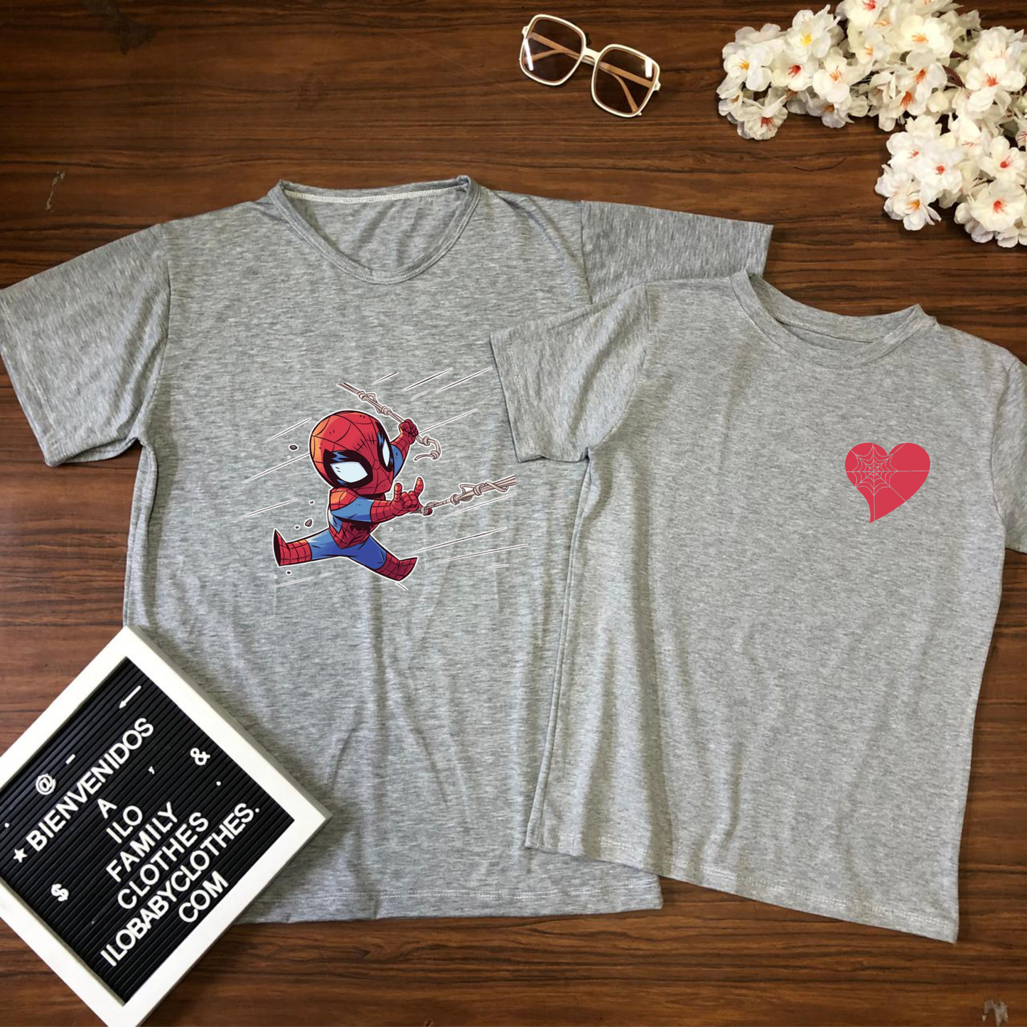 Camiseta para parejas spiderman