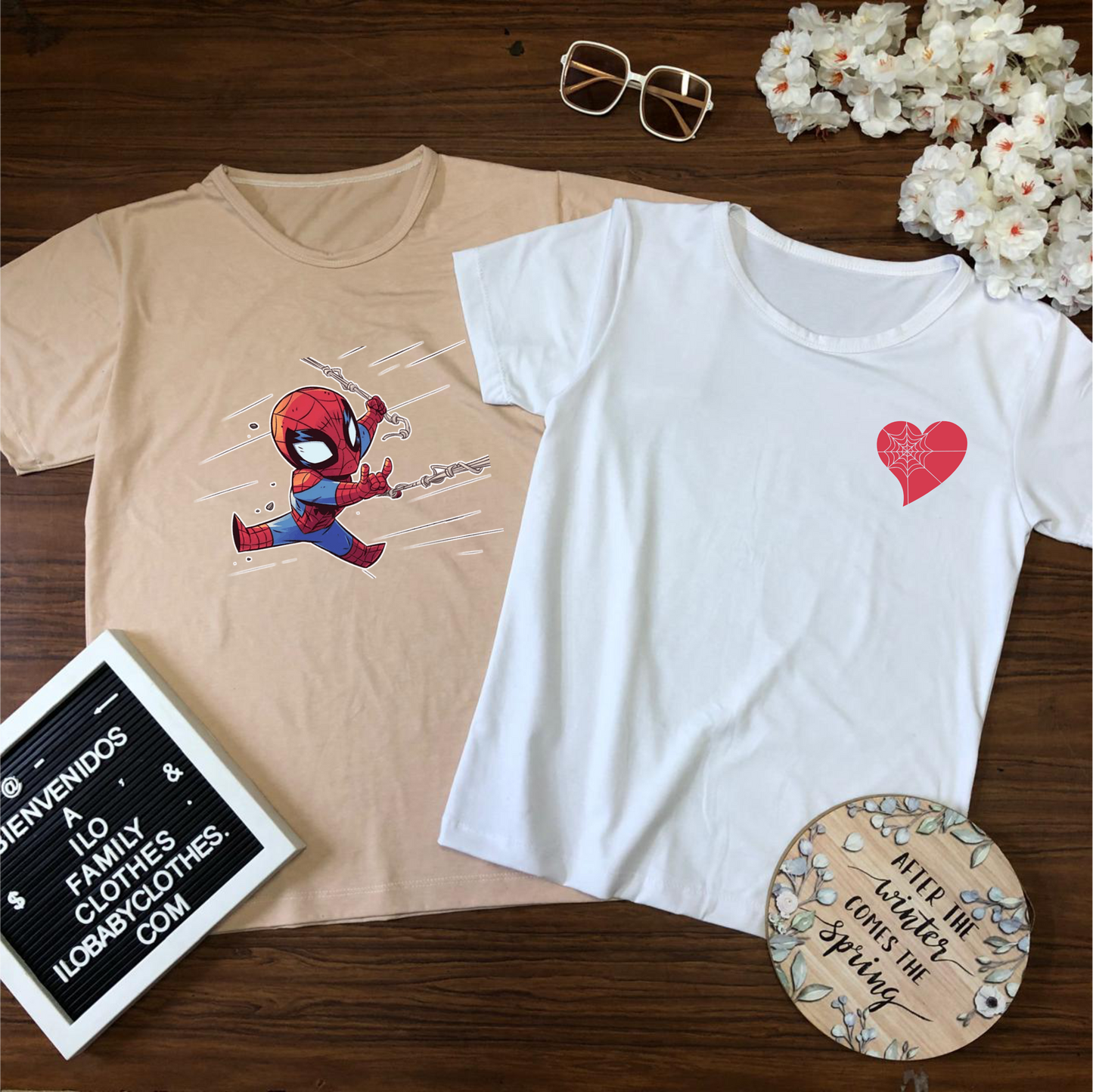 Camiseta para parejas spiderman