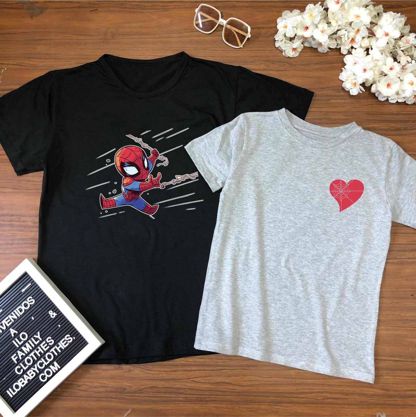 Camiseta para parejas spiderman