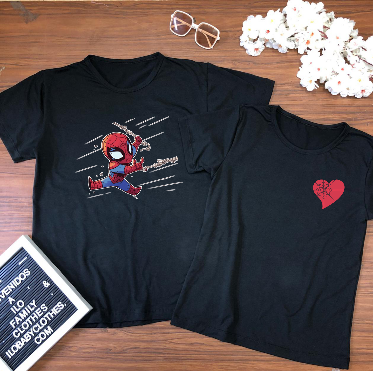 Camiseta para parejas spiderman