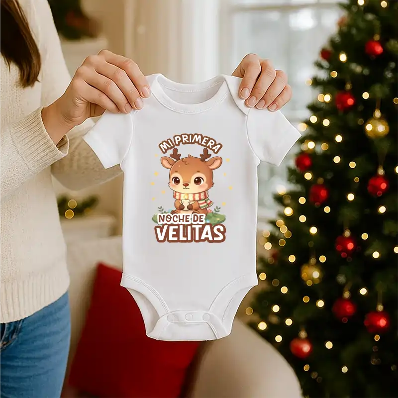 Body Navideño, 100% Algodón, ideal para piel de bebés
