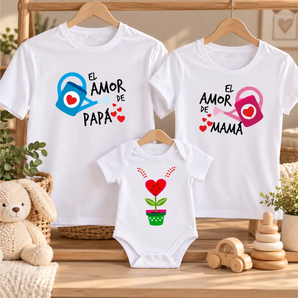 Camisetas familiares Amor de mamá y papá
