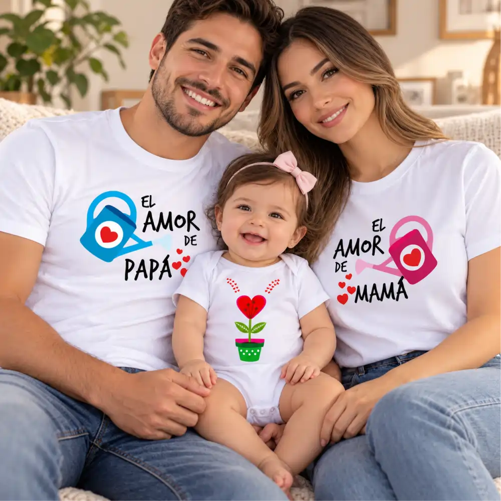 Camisetas familiares Amor de mamá y papá