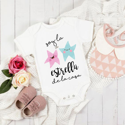 Body Mameluco para bebé niña soy la estrella de la casa