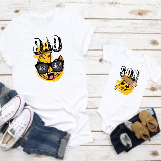 Camisetas papá e hijo pizza