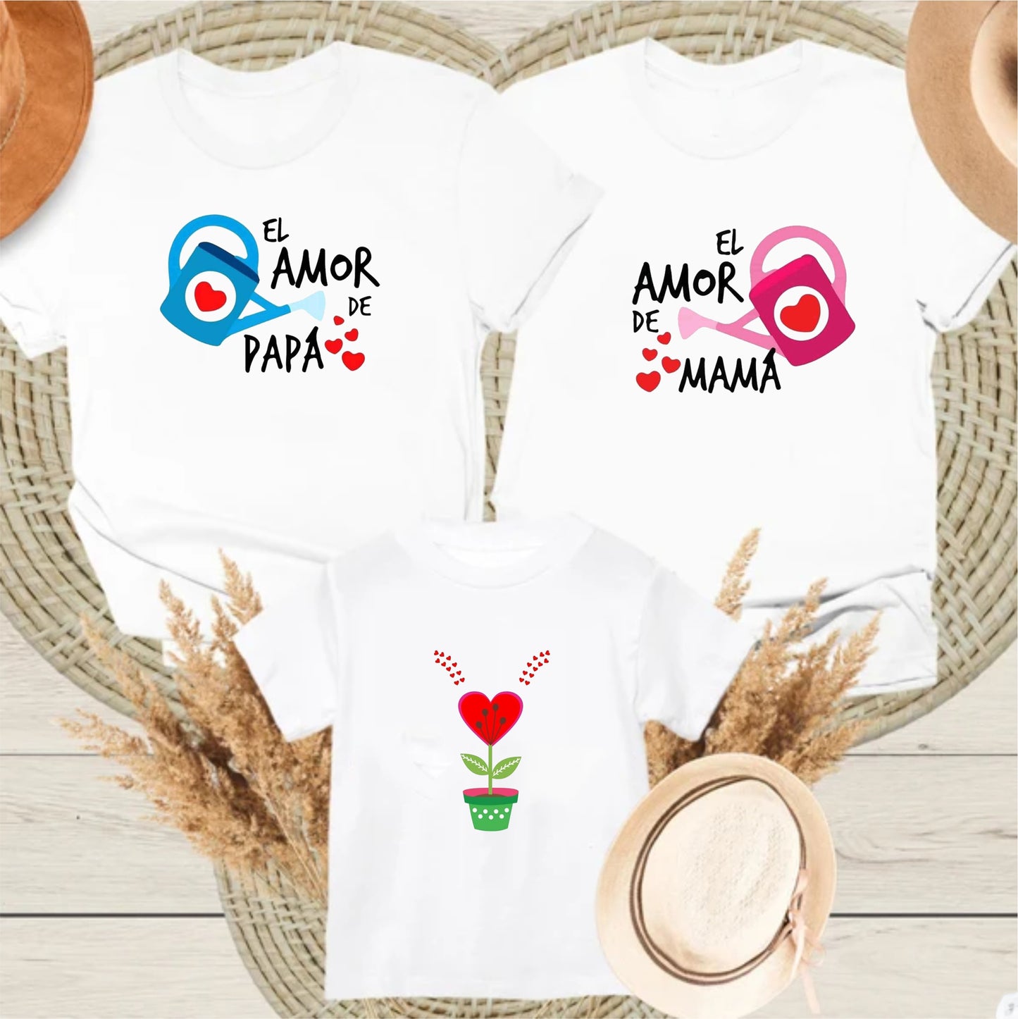 Camisetas familiares Amor de mamá y papá