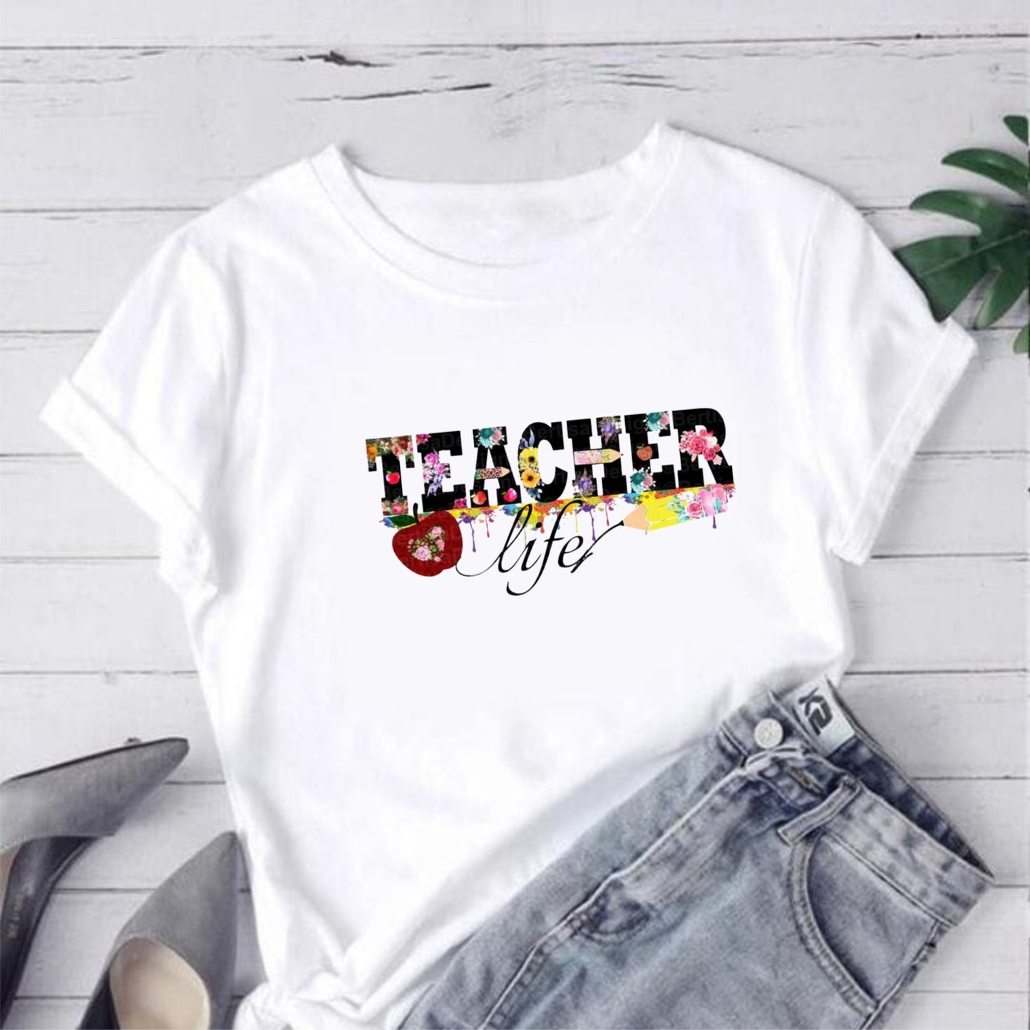 Camiseta Larga Mujer para profesora Teacher Life!