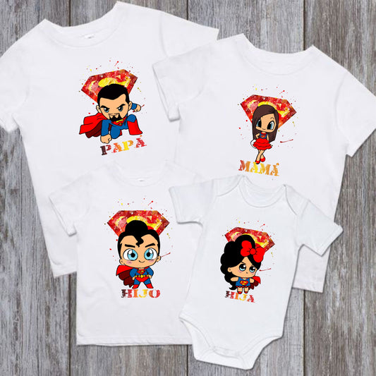 Set x 4 camisetas familiares superman