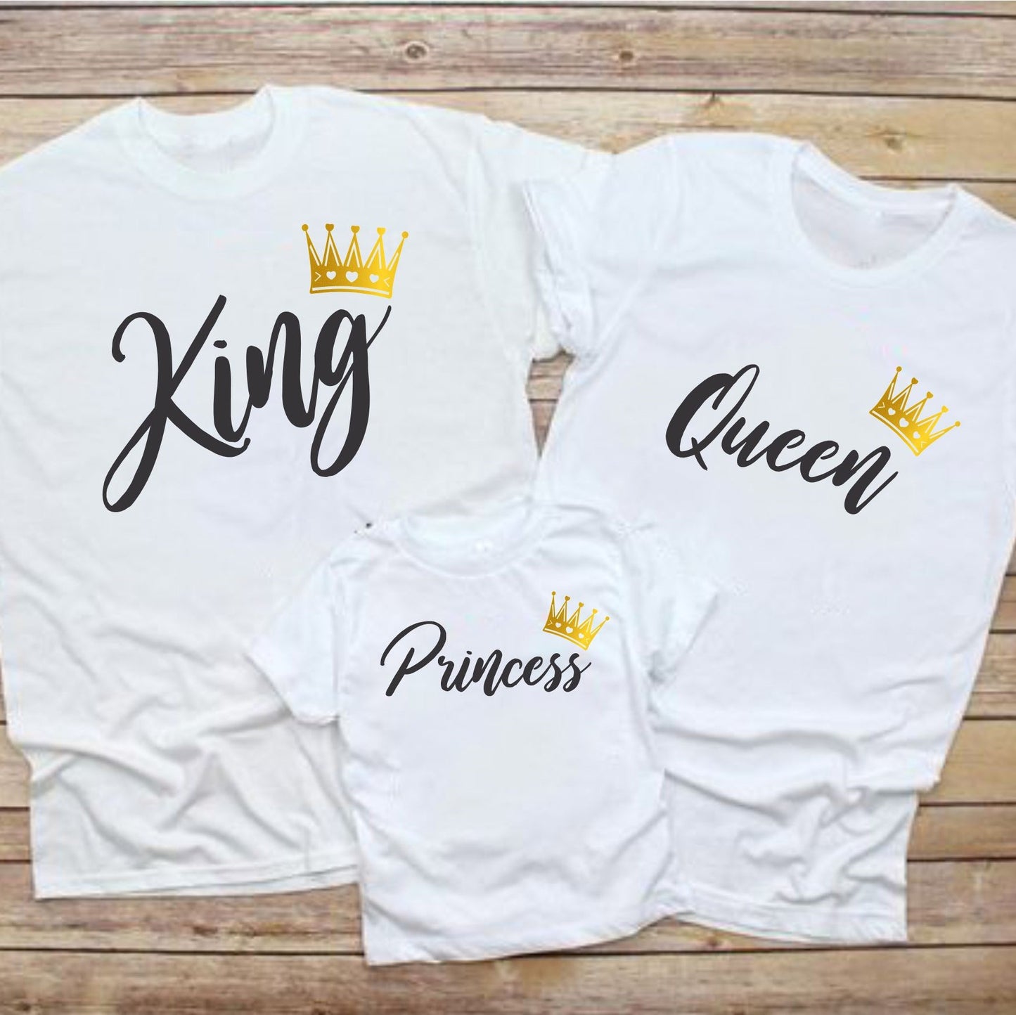 Camisetas familiares King , Queen , Princess