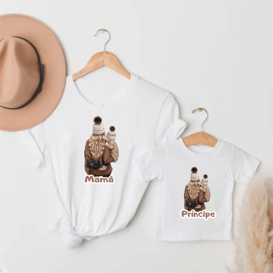 Camisetas mamá e hijo, principe